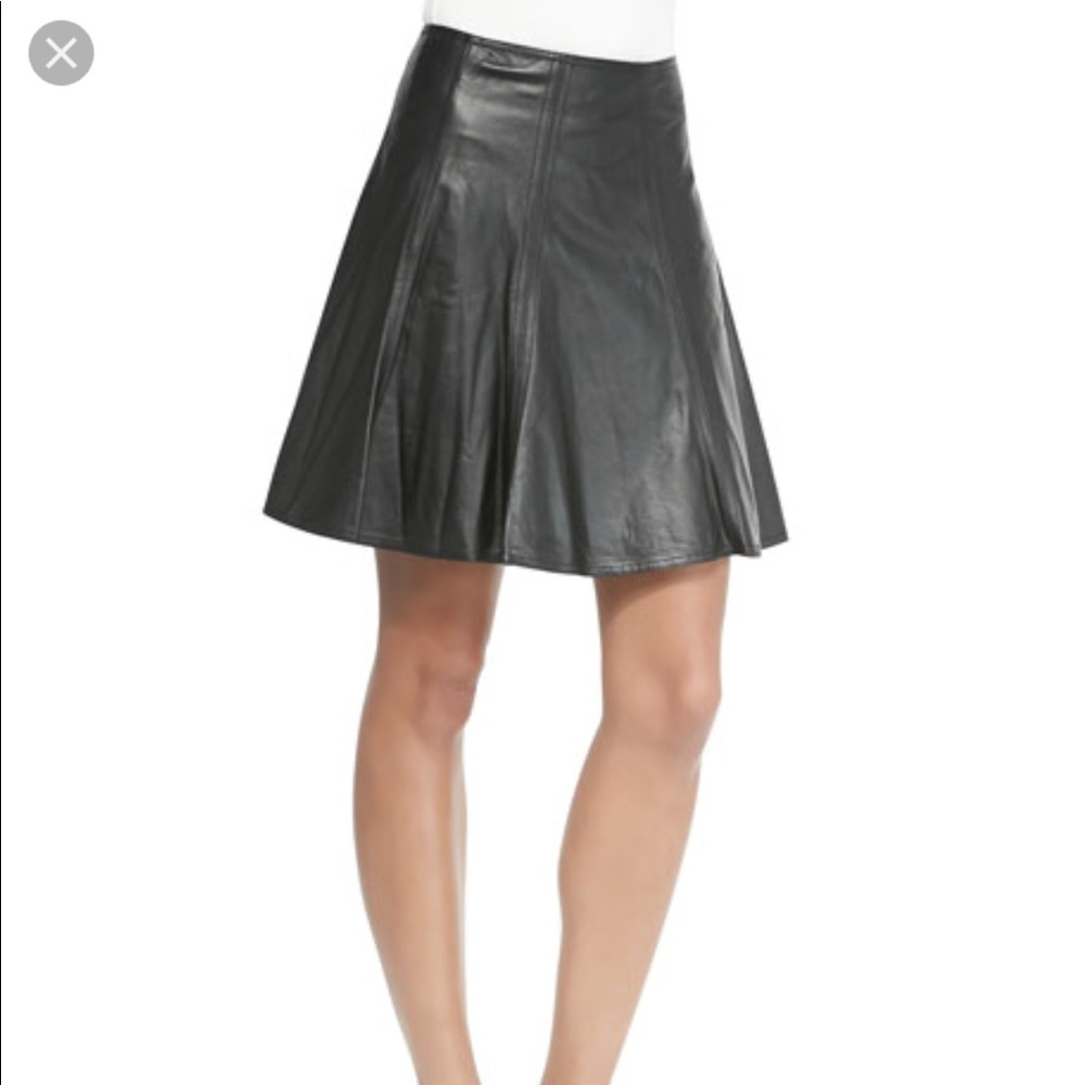 Michael Kors sheepskin leather pleated skirt